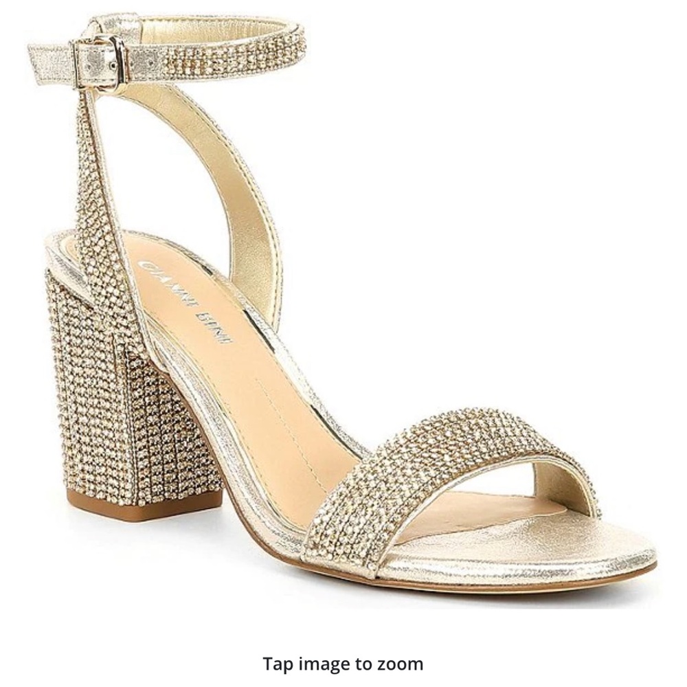 Brand New Gianni Bini Arleena Bling Rhinestone
Gold Ankle Strap Sandals - 7 1/2